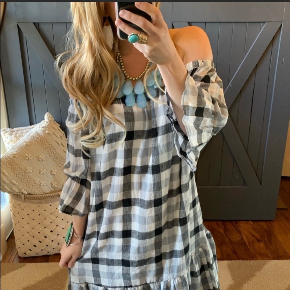Boho off the shoulder dress.